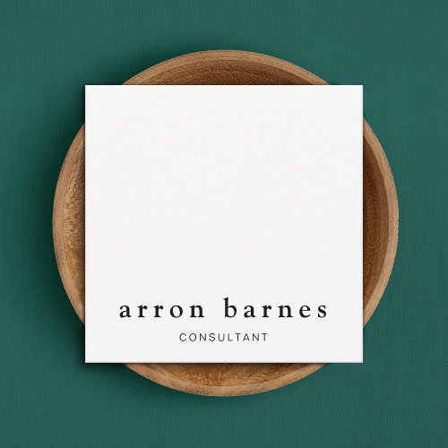 Simple White Modern Professional Minimalist Square Business Card