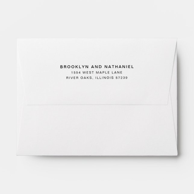Simple White Modern Return Address Envelope (Back (Top Flap))