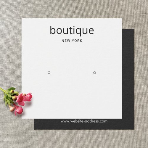 Simple White Modern Stud Earring Display Card