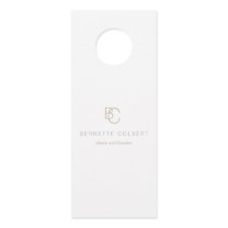 Simple White Modern Two Initial Monogram Door Hanger Simple White Modern Two Initial Monogram Door Hanger