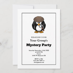 Simple White Mystery Party Invitation