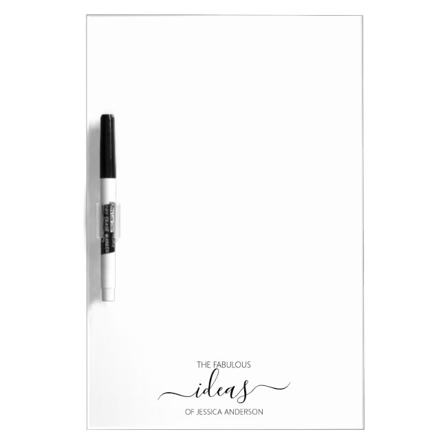 Simple white name dry erase board (Front)