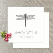 Simple White Nature Professional Photography Square Business Card at Zazzle