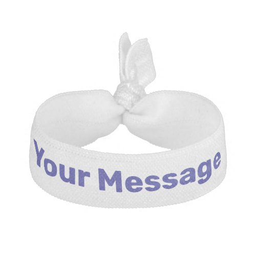 Simple White Navy Blue Your Message Text Template Elastic Hair Tie