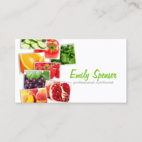 Simple White Nutritionist Business Card