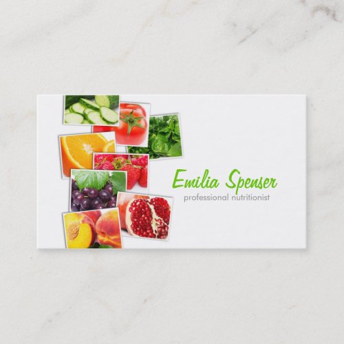 Simple White Nutritionist Business Card