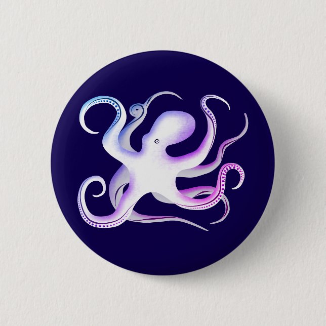 Simple White Octopus Button (Front)