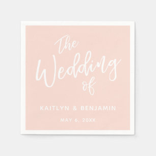 Simple White on Blush Typography The Wedding Of Napkins