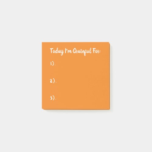 Simple White & Orange Gratitude Post-it Notes