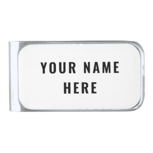 Simple White Out Modern Minimalist Simple Silver Finish Money Clip