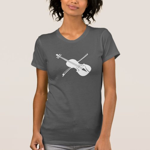 Simple white out violin fiddle t_shirt