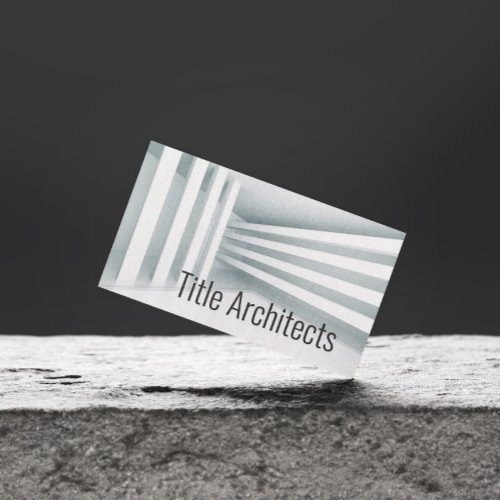 Simple White Parallel Lines Design Architect Card Business Card Templates