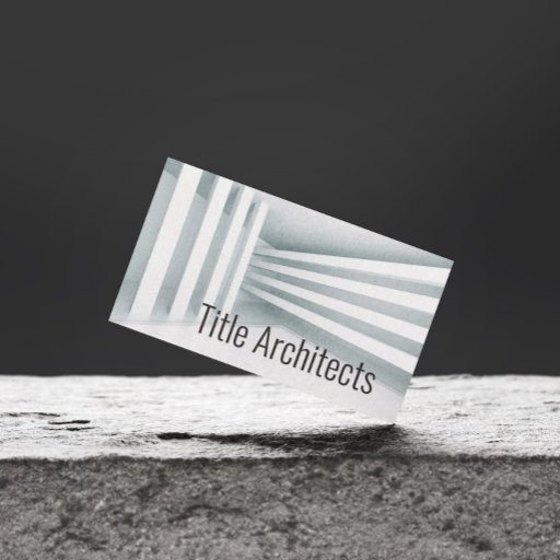 Customizable Simple White Parallel Lines Design Architect Card Business Card Templates