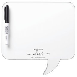 Simple white personalized dry erase board