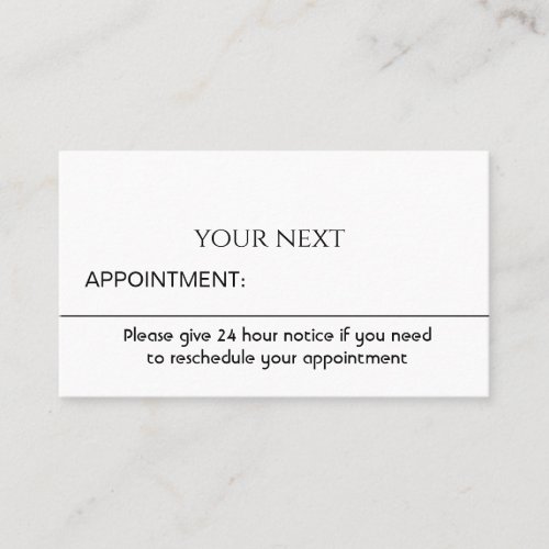 Simple White Professional Appointment Reminder