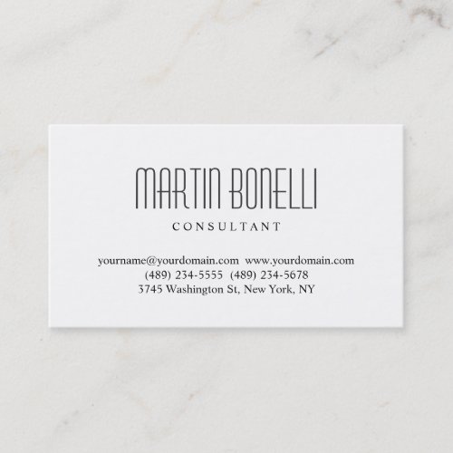 Simple White Professional Business Card