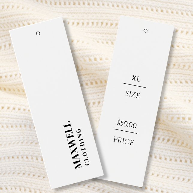 Simple White Professional Clothing Hang Tags (Creator Uploaded)