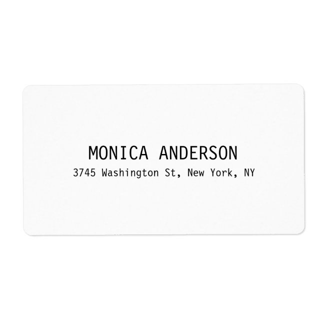 Simple White Professional Contemporary Label (Front)