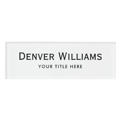 Simple white professional magnetic name tags