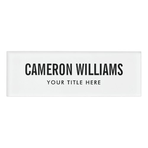 Simple white professional magnetic name tags