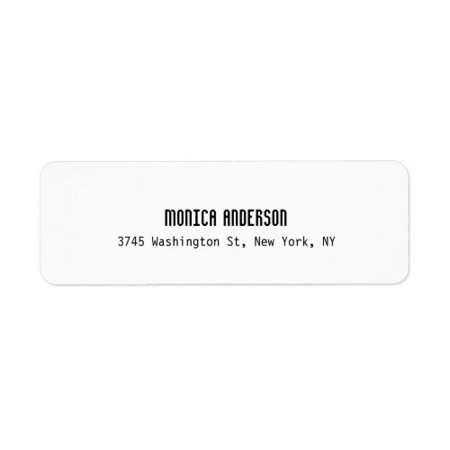 Simple White Professional Return Address Label