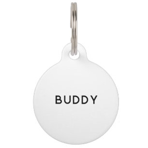 Simple White QR Code Pet ID Tag