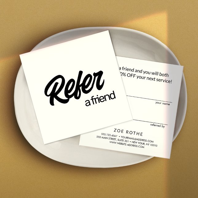 Simple White Refer a Friend Referral Card (Creator Uploaded)