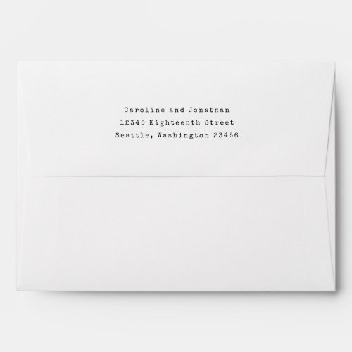 Simple White Retro Typewriter Font Return Address Envelope