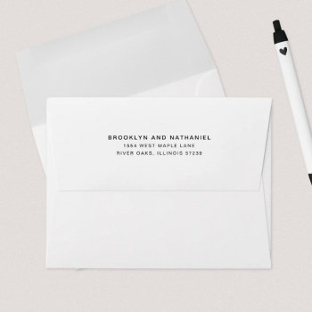 Simple White Return Address Envelope by kimberlybrett at Zazzle