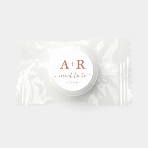 Simple White Rose Gold Mint to Be Favor Label