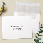 Simple White Rustic Wood Return Address RSVP Envelope<br><div class="desc">This simply elegant rustic wedding RSVP envelope features the warm look of whitewashed wood. Use the design tools to customize it and make it uniquely yours! Please replace our sample return address text on the front of the envelope with your own. You can change the text color and font to...</div>