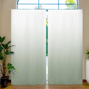 Simple white sage-green ombre blackout curtains