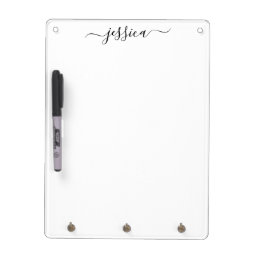 Simple white script name dry erase board