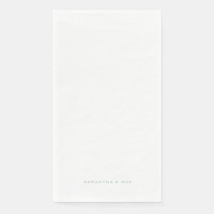 Simple White Seafoam Couple Names Modern Guest Paper Guest Towels