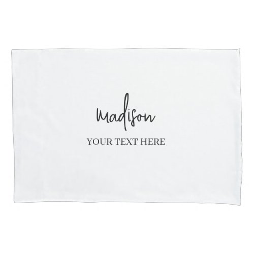 Simple White Signature With Text  Pillow Case