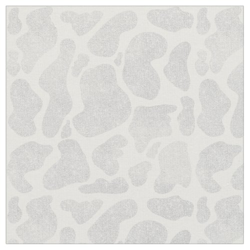 Simple White Silver Large Cow Spots Fabric