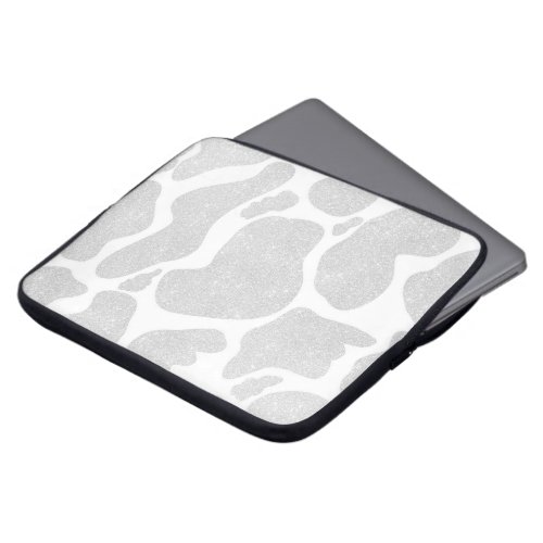 Simple White Silver Large Cow Spots Laptop Sleeve