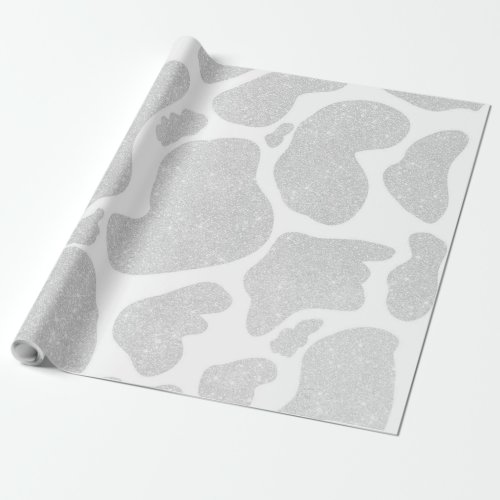 Simple White Silver Large Cow Spots Wrapping Paper