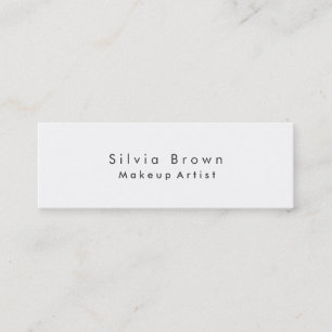 Simple White Skinny Makeup Artist Stylist Mini Business Card