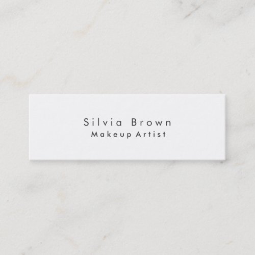 Simple White Skinny Makeup Artist Stylist Mini Business Card