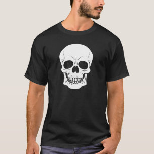 Simple White Skull Head Silhouette Halloween T-Shirt