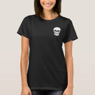 Simple White Skull Silhouette Spooky Halloween T-Shirt