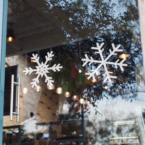 Simple White Snowflakes  Window Cling