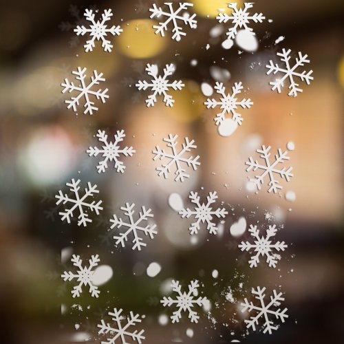 Simple White Snowflakes  Window Cling