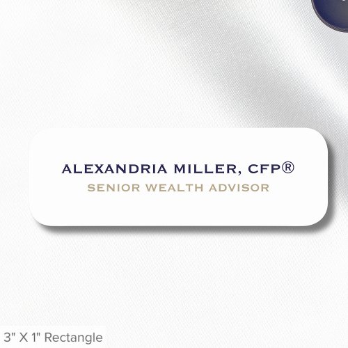 Simple White Staff Name Tag