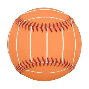Simple White Stripes on Orange Background Baseball