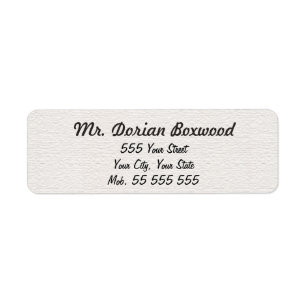 Simple White Structure Black Name Label