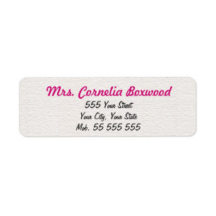 Simple White Structure Pink Name Label