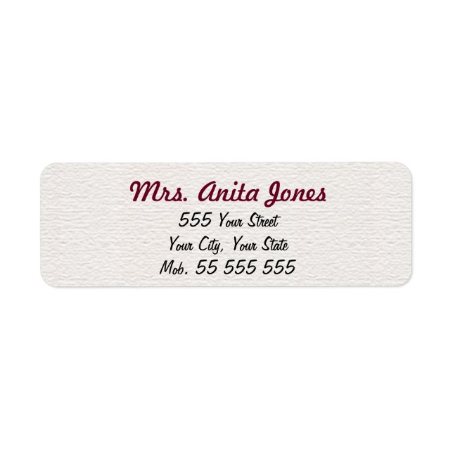 Simple White Structure Purple Name Label (Front)