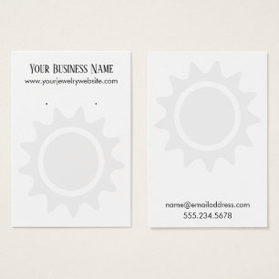 Simple White Sunshine Earring Holder Display Cards
